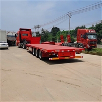 13.75米低平板半挂车 3米宽鹅头等宽平板半挂车 