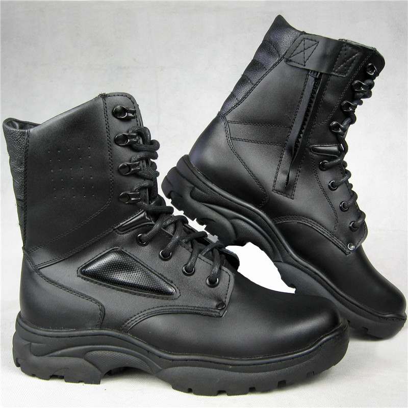 头层牛皮冬季男靴子129c毛军勾 羊毛里棉军靴毛皮靴生产厂家