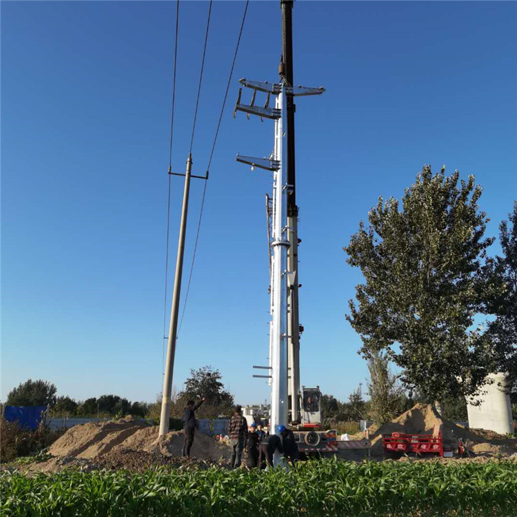 国网中标66kv电杆厂家热镀锌电力钢管杆平凉电力钢杆