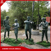 景观广场滑冰人物铜雕塑 户外运动雕塑 现代创意摆件