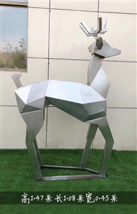 不锈钢几何切面鹿雕塑 抽象鹿雕塑价格