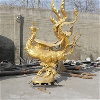 铜凤凰雕塑 铜雕凤凰加工厂家