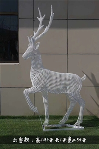 抽象动物鹿雕塑 鹿雕塑素材 不锈钢雕塑鹿