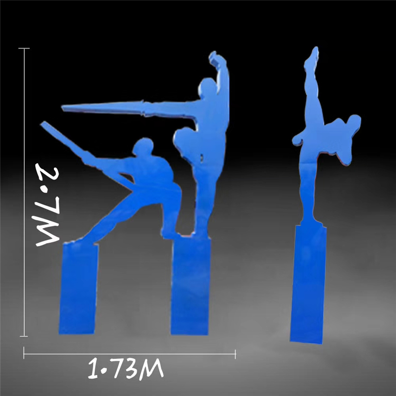 练武术人物剪影雕塑，功夫雕塑
