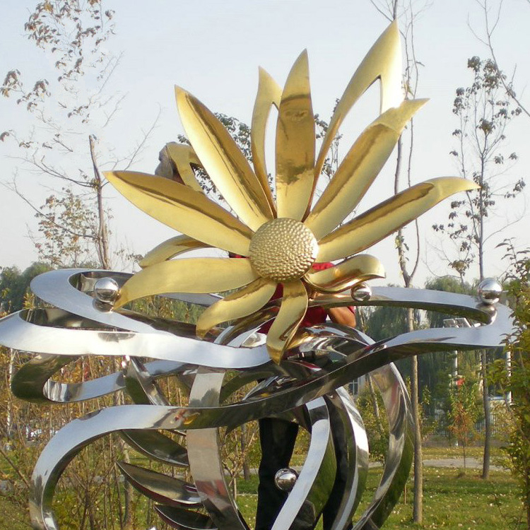 不锈钢向日葵雕塑 太阳花不锈钢雕塑