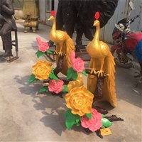 铸铜孔雀雕塑 孔雀铜雕加工厂家