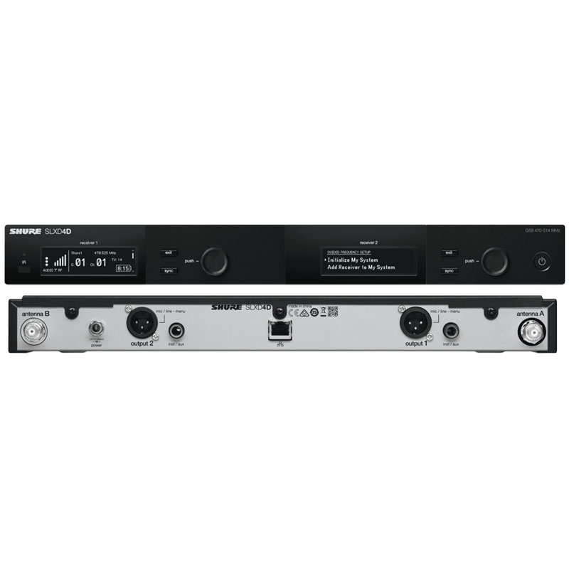 shureslxd4d舒尔一拖二无线话筒接收机数字无线话筒麦克风