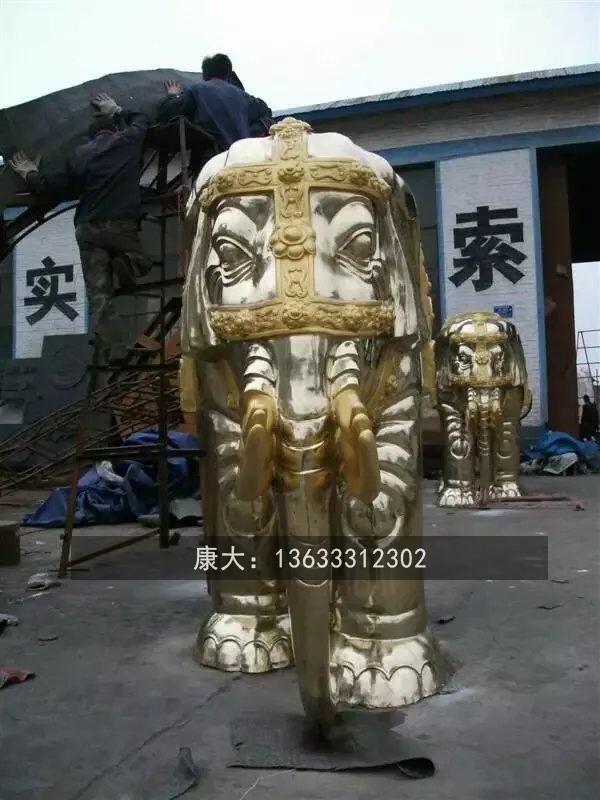不锈钢大象雕塑 公园动物雕塑