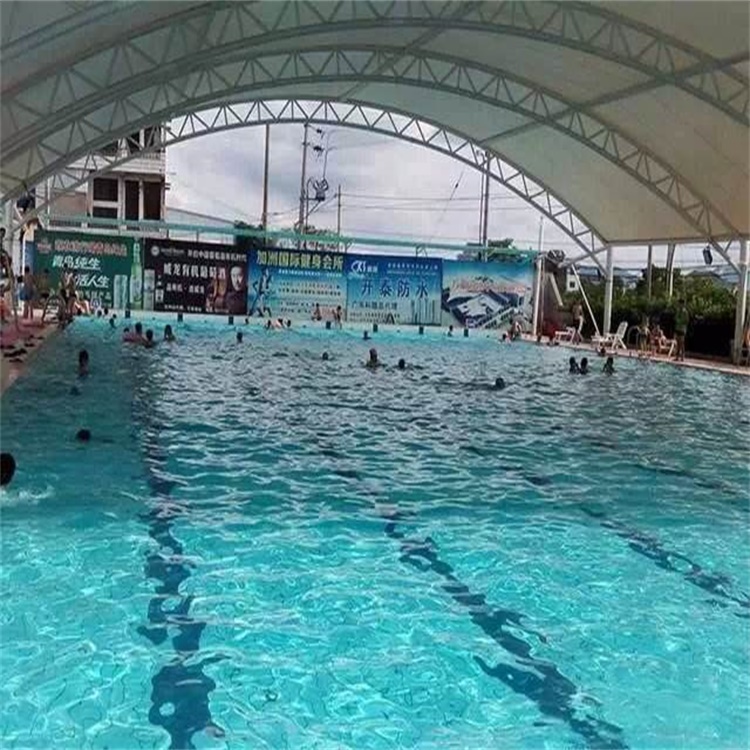 张拉膜游泳池膜结构沙滩泳池膜结构景观棚美观大方性价比高