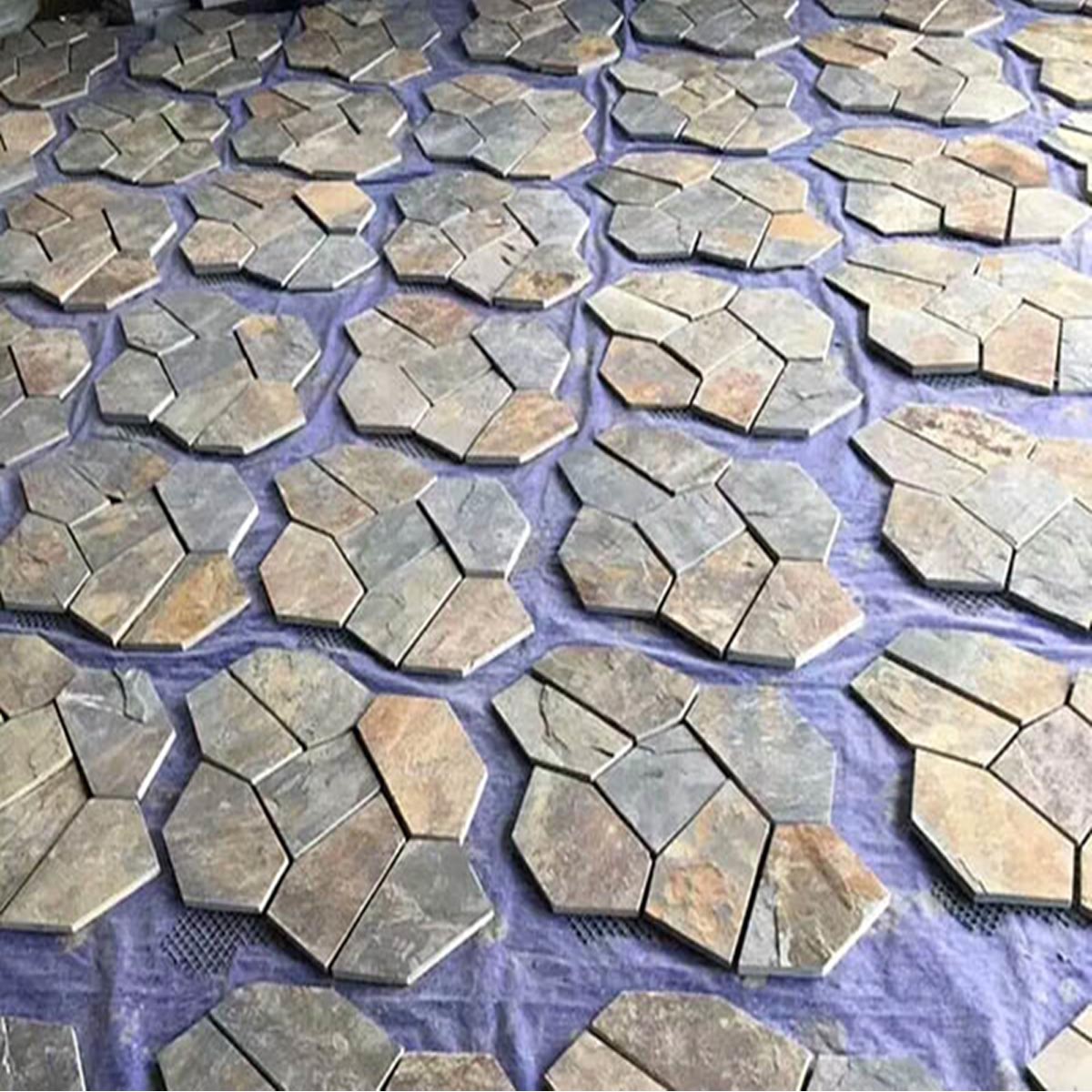 青石板冰裂纹的铺装方法