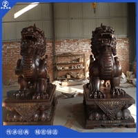 酒店开业铸铜狮子摆件 仿青铜狮子雕塑 户宅铜狮子