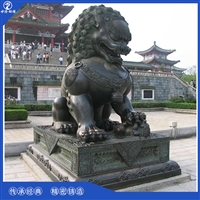 户外景区铸铜狮子摆件 门口纯铜狮子雕塑 园林狮子加工定制