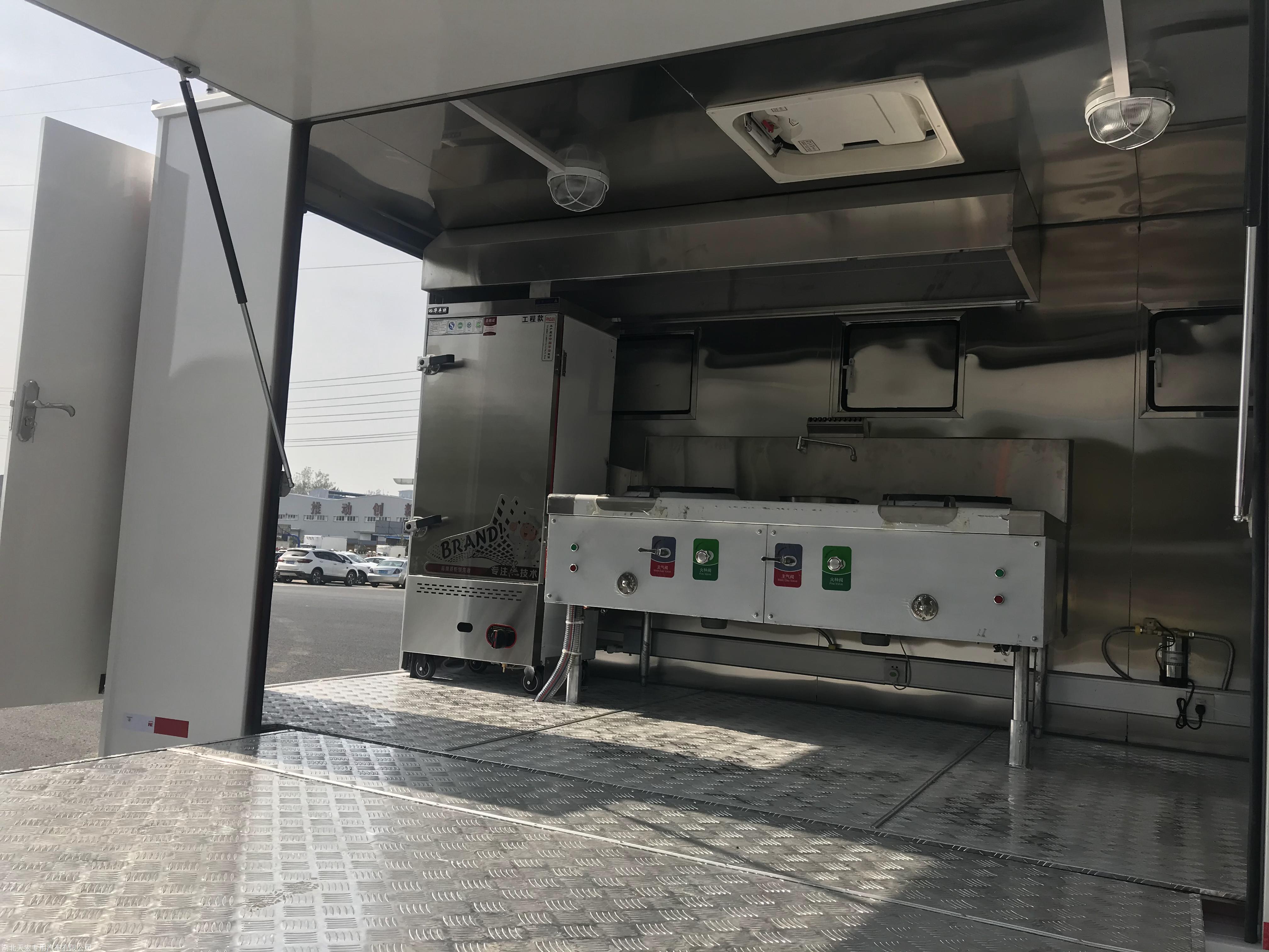 生产供应餐车 解放餐车 酒店流动厨房餐车 4.2米车厢