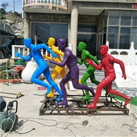 玻璃钢运动人物雕塑 抽象人物雕塑 剪影人物雕塑