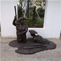 江西仿铜人物雕塑 玻璃钢艺术雕塑加工厂