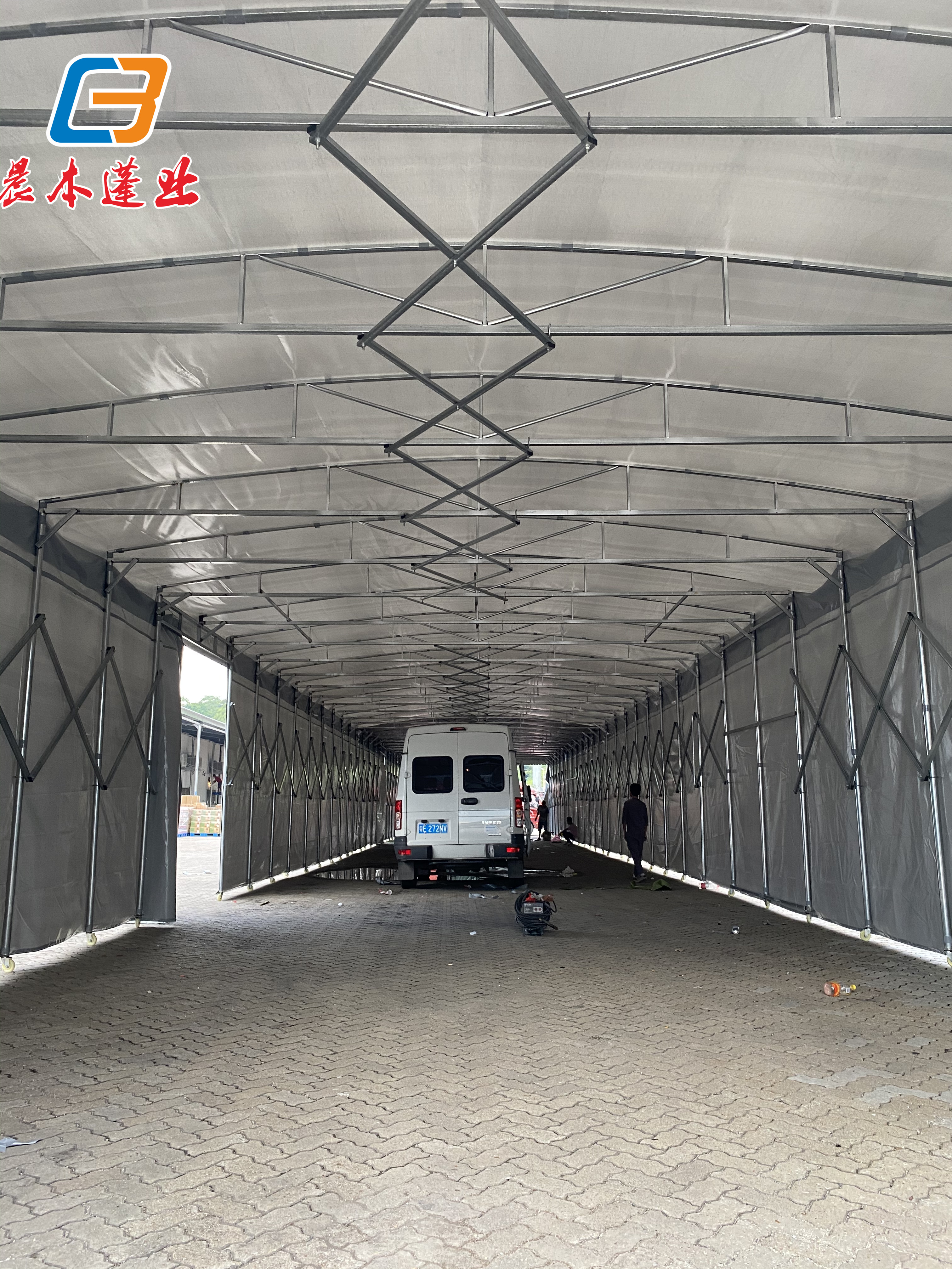 广州海珠 移动雨蓬 篮球场遮阳蓬伸缩雨棚