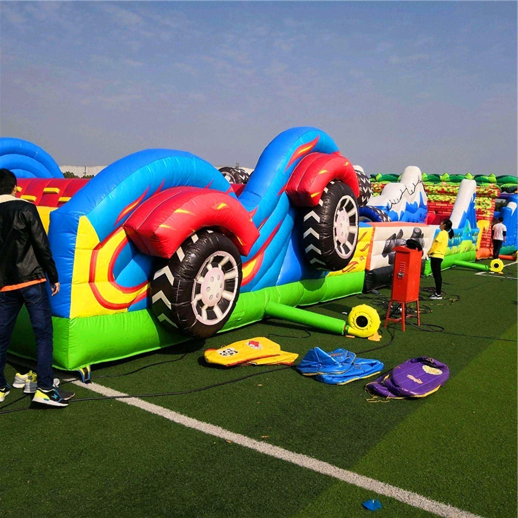 户外新款充气大冲关童朔游乐儿童冲关充气滑梯组合