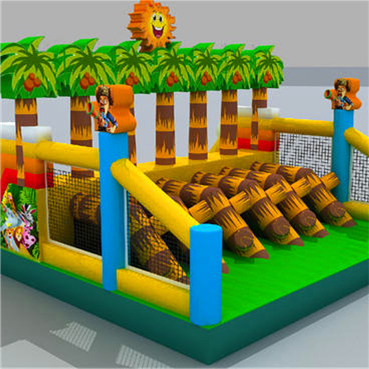 户外新款充气大冲关童朔游乐儿童冲关充气滑梯组合