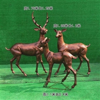 红铜鹿雕塑 铸铜鹿雕塑 鹿雕塑定制