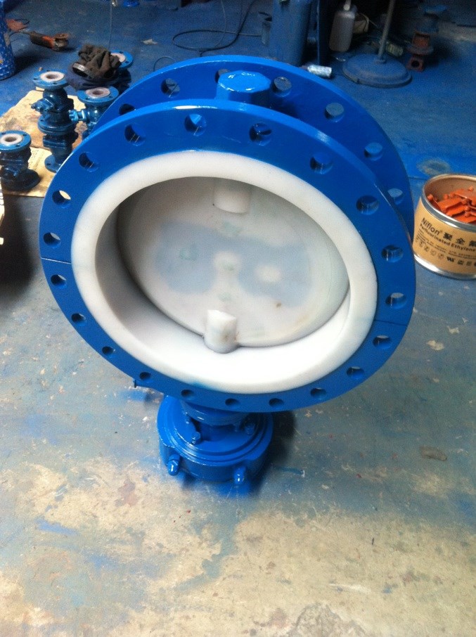 d341f46法兰衬氟蝶阀 铸钢涡轮衬四氟蝶阀 化工防腐蚀蝶阀