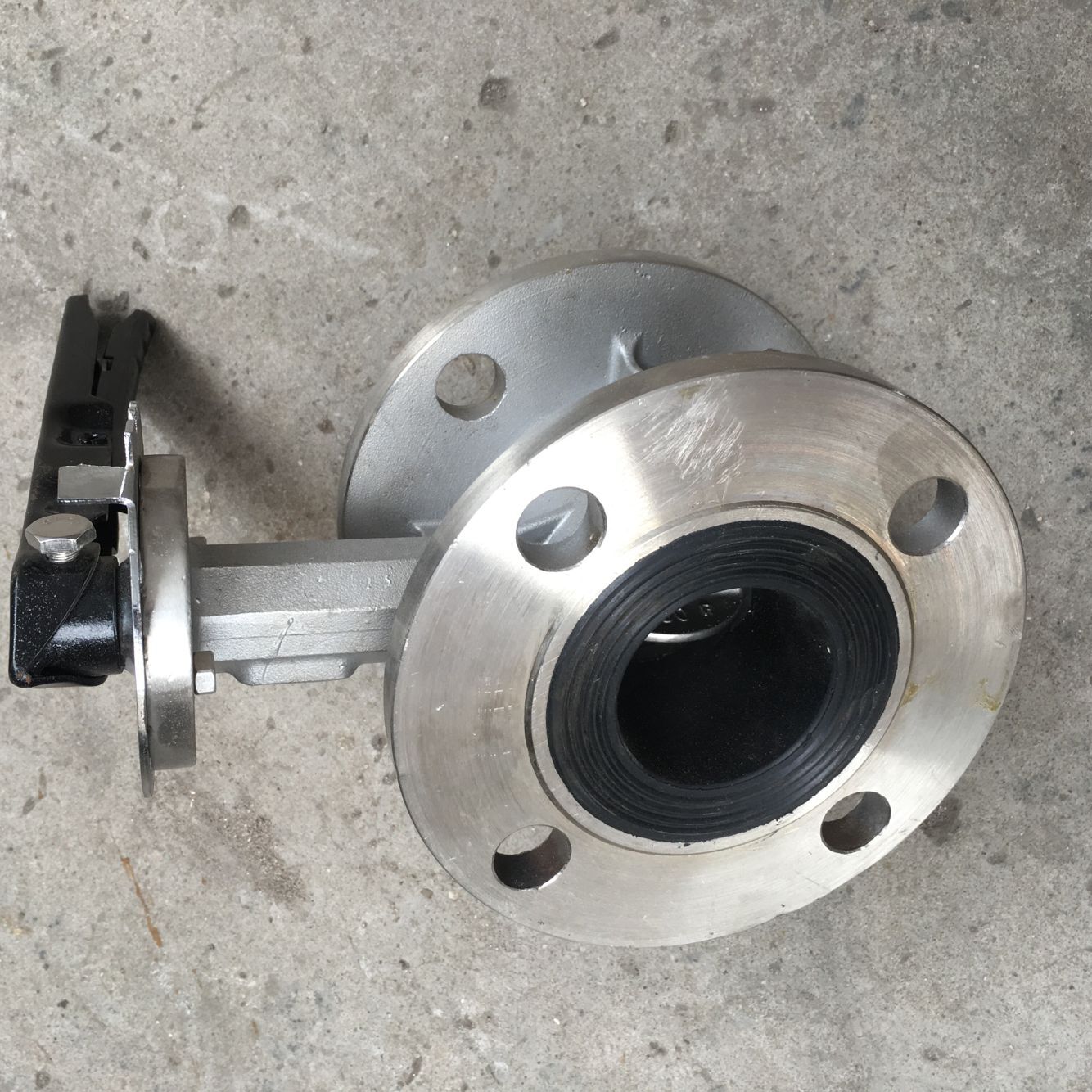 d41x10p全不锈钢手动法兰蝶阀epdm衬胶手动软密封脱硫蝶阀