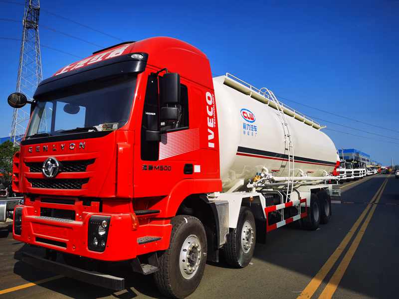 lng天燃气干粉砂浆罐车河南推广绿色货运国六干粉砂浆罐车