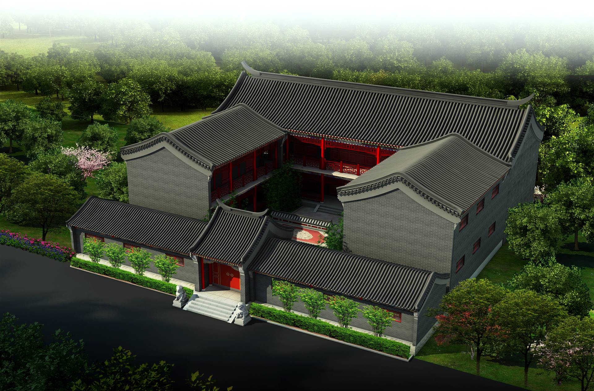 仿古建筑设计,文物维修方案设计,四合院设计,祠堂设计,亭子设计,寺庙