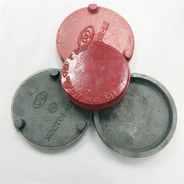 消防沟槽管件3c认证沟槽盲片堵板镀锌钢管堵头管堵