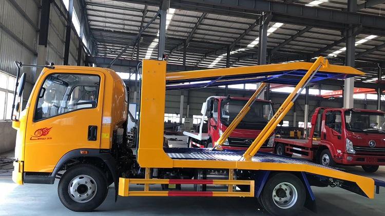 豪沃二位板拖车物流配送方便快捷