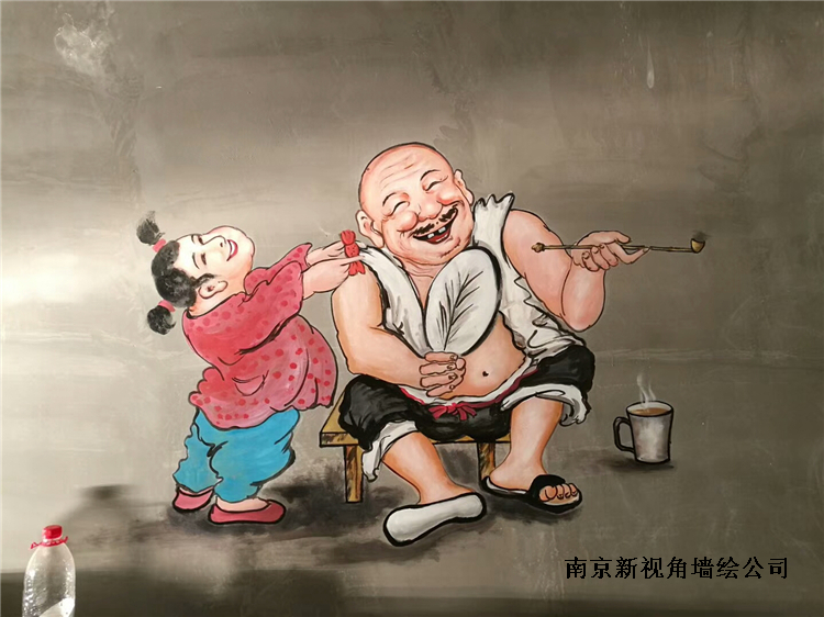 中式餐厅墙绘餐馆墙体彩绘价格合理墙面手绘江苏地区上门服务