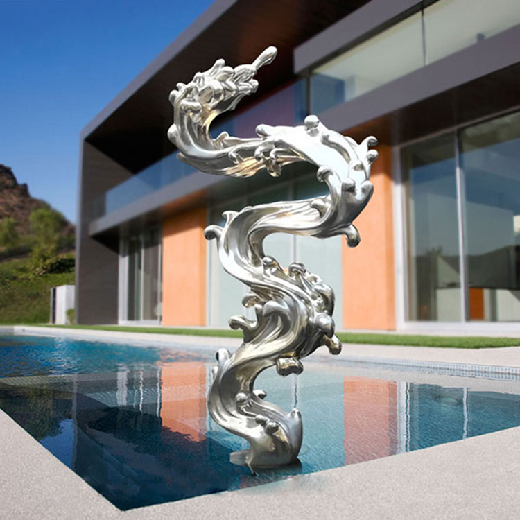 河北不锈钢抽象浪花雕塑不锈钢雕塑施工设计