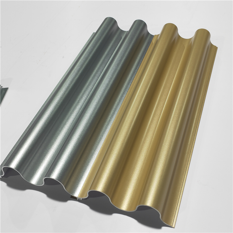 新款半圆波浪板装饰贸易中心铝合金墙面银色波纹板