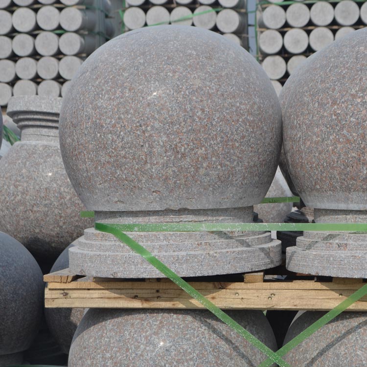 万君石业 定制球形路障 五莲红阻车球厂家报价