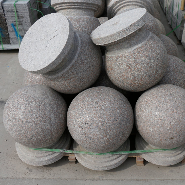 万君石业 定制球形路障 五莲红阻车球厂家报价