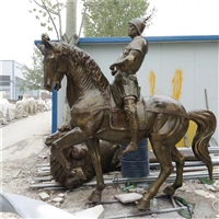 西方骑士雕塑 骑马武士雕塑