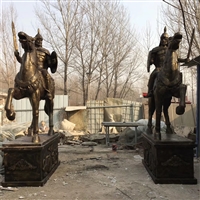 西方骑士雕塑，骑马武士雕塑
