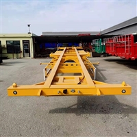 13米危险品罐箱骨架运输半挂车 碟刹气囊桥价格