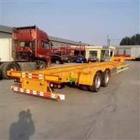 鹅颈式集装箱骨架半挂车 30英尺平板骨架运输车价格