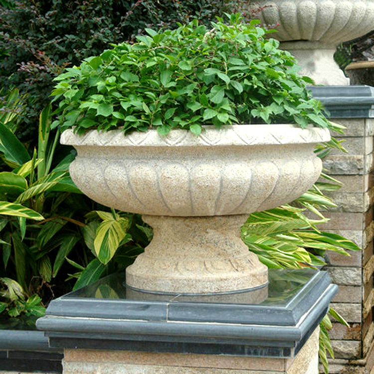 石雕花盆黄金麻景观花盆