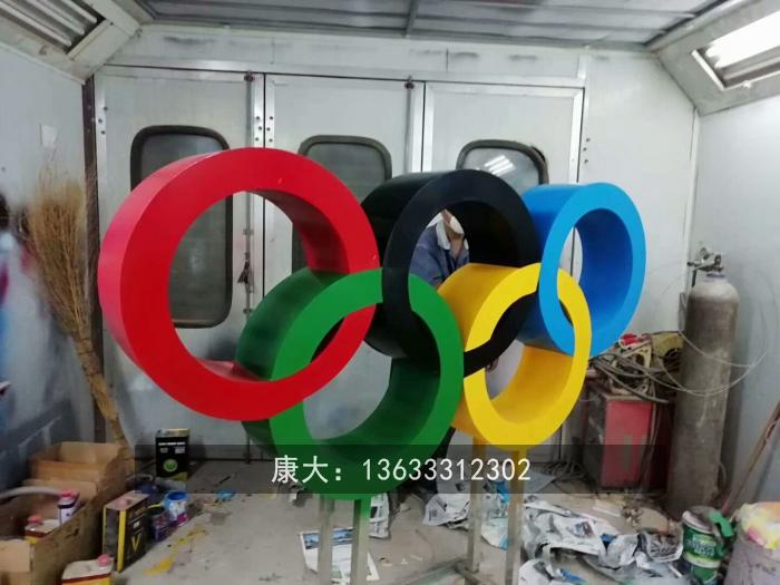 不鏽鋼城市景觀雕塑 不鏽鋼奧運五環雕塑