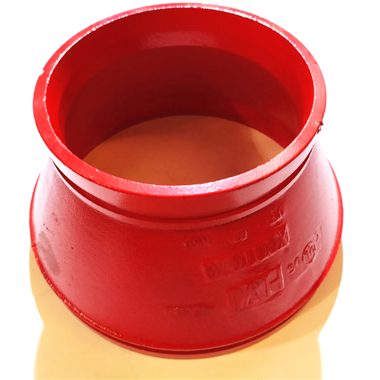 红色管件丝接沟槽大小头 昌乐吉祥铸造厂家直销