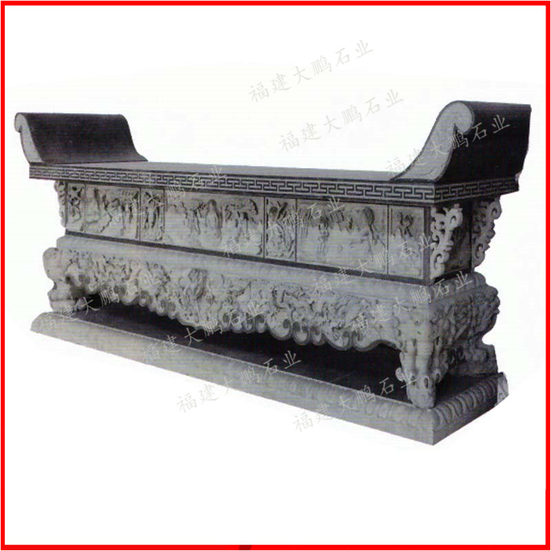 福建石雕公司直供大理石石雕供桌寺庙佛堂青石供桌香炉大鹏石业出品