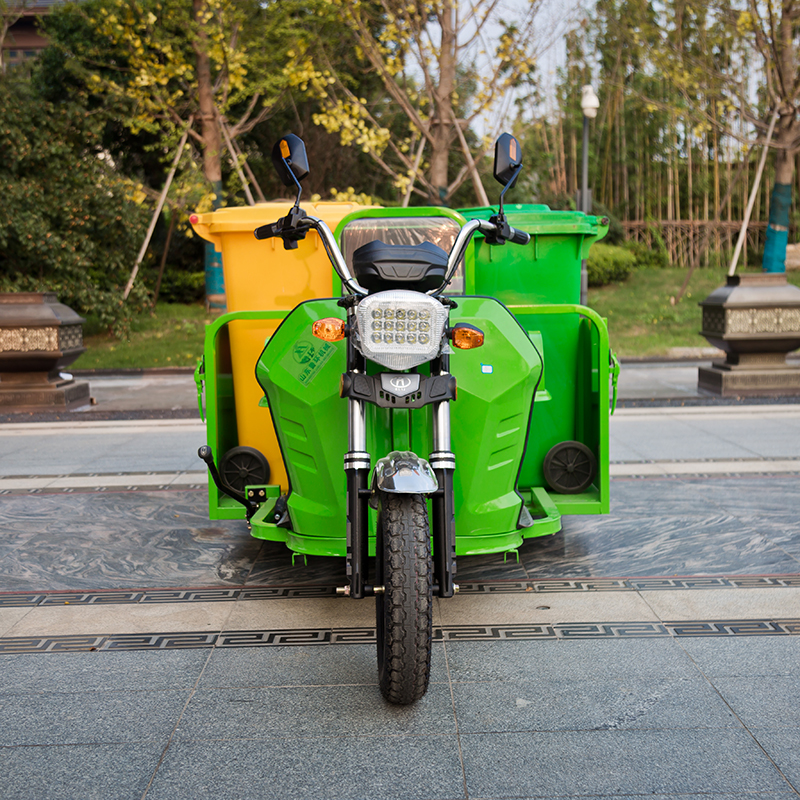 电动三轮挂桶式垃圾车 乡村绿化垃圾清运车 三轮保洁车