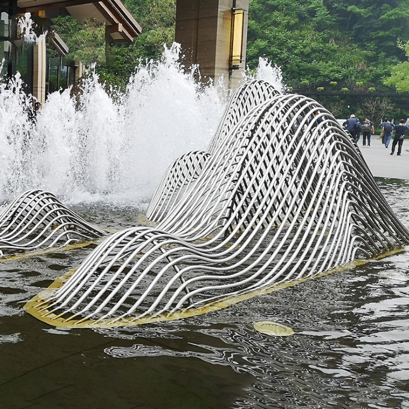 不锈钢山水假山景观雕塑