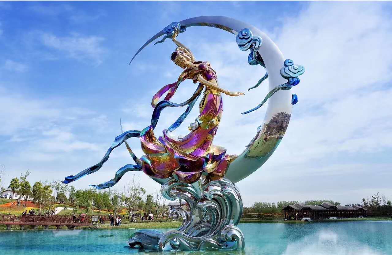 嫦娥奔月不锈钢雕塑