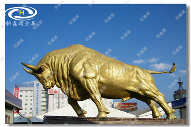 广场不锈钢牛王雕塑 孺子牛不锈钢雕塑 黄铜锻打金牛雕塑定做