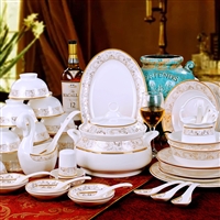 骨瓷餐具套装 60件碗盘套组 珠联璧合餐具套装 欧式风家用送礼
