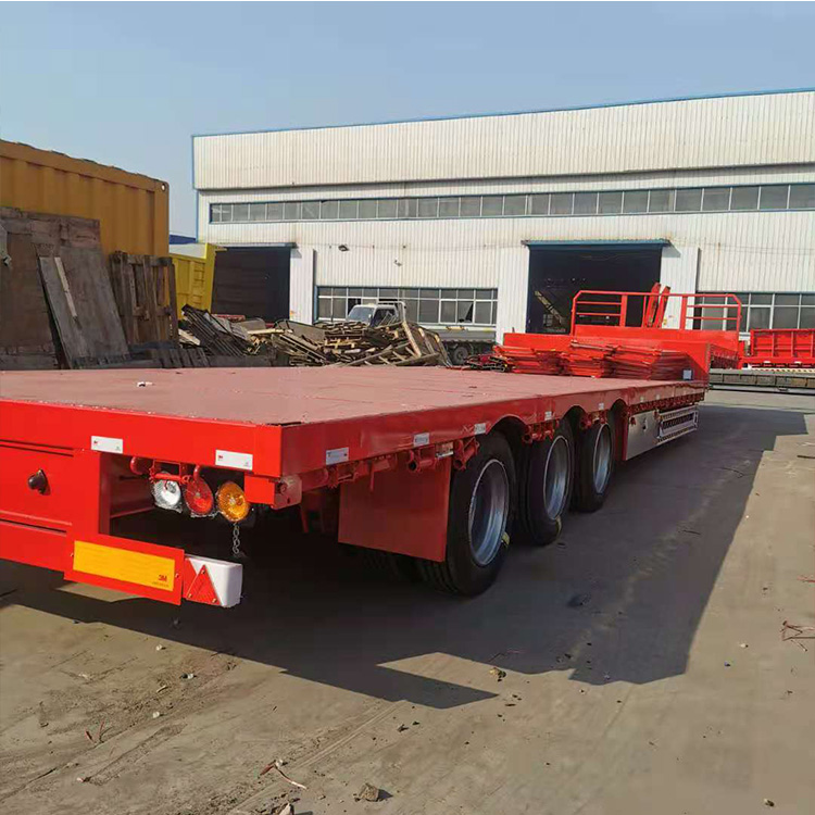 供应低平板挂车13米抽拉式低平板半挂车厂家