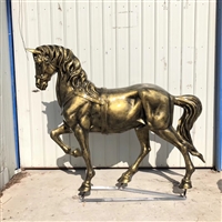 玻璃钢仿铜马雕塑 骏马玻璃钢雕塑