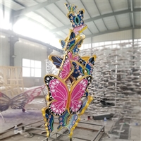 不锈钢蝴蝶雕塑 厂家定制不锈钢动物雕塑